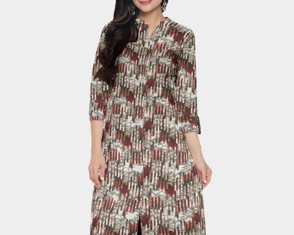 Turquoise Paisley Print Summer Dress | Elegant Traditional Motif Cotton Garment