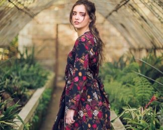 Turquoise Paisley Print Summer Dress | Elegant Traditional Motif Cotton Garment