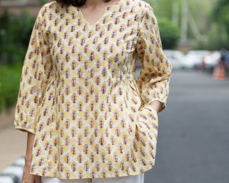 Turquoise Paisley Print Summer Dress | Elegant Traditional Motif Cotton Garment